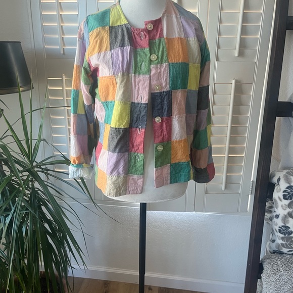 Orvis Multicolor Patchwork Women's Blazer Vintage - Picture 7 of 9